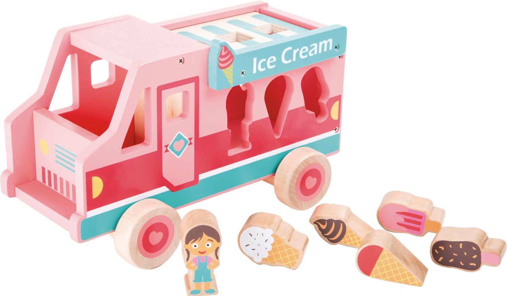 Puidust mänguasjade sorteerija Small Foot Ice Cream Bus hind ja info | Imikute mänguasjad | kaup24.ee