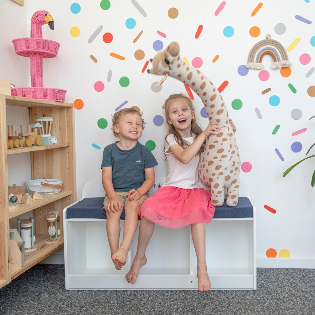 KiddyMoon hoiupink lastele, hall/tumesinine hind ja info | Laste lauad ja toolid | kaup24.ee