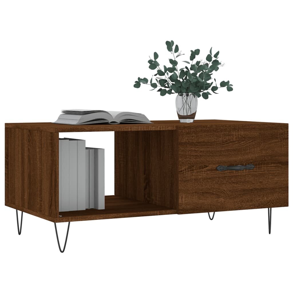 vidaXL kohvilaud, pruun tamm, 90 x 50 x 40 cm, tehispuit hind ja info | Diivanilauad | kaup24.ee
