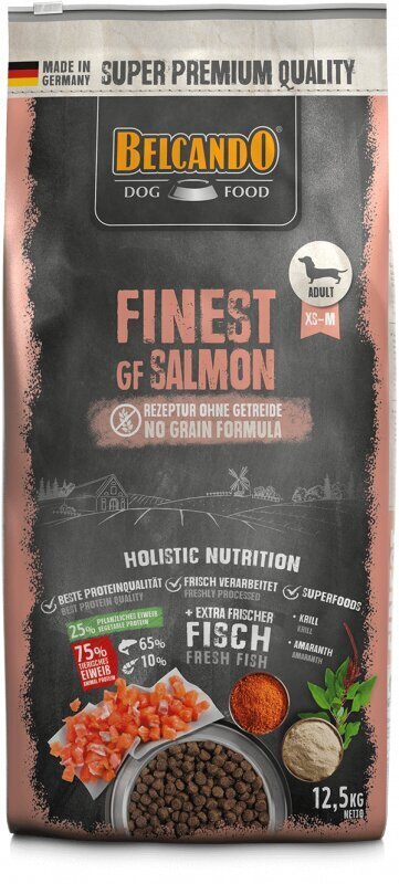 Belcando Finest GF Salmon väikeste ja keskmise tõuga täiskasvanud koertele lõhega 12,5 kg hind ja info | Kuivtoit koertele | kaup24.ee
