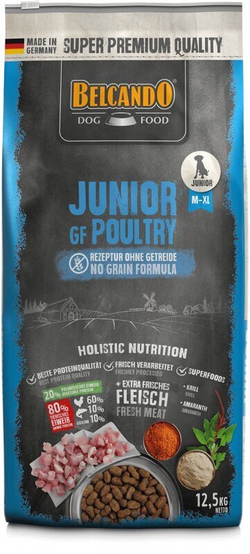 Belcando Junior GF Poultry keskmise ja suure tõuga koertele alates 4 kuust 12,5 kg цена и информация | Kuivtoit koertele | kaup24.ee