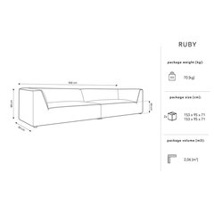 Diivan Micadoni Home Ruby, kollane hind ja info | Diivanid ja diivanvoodid | kaup24.ee