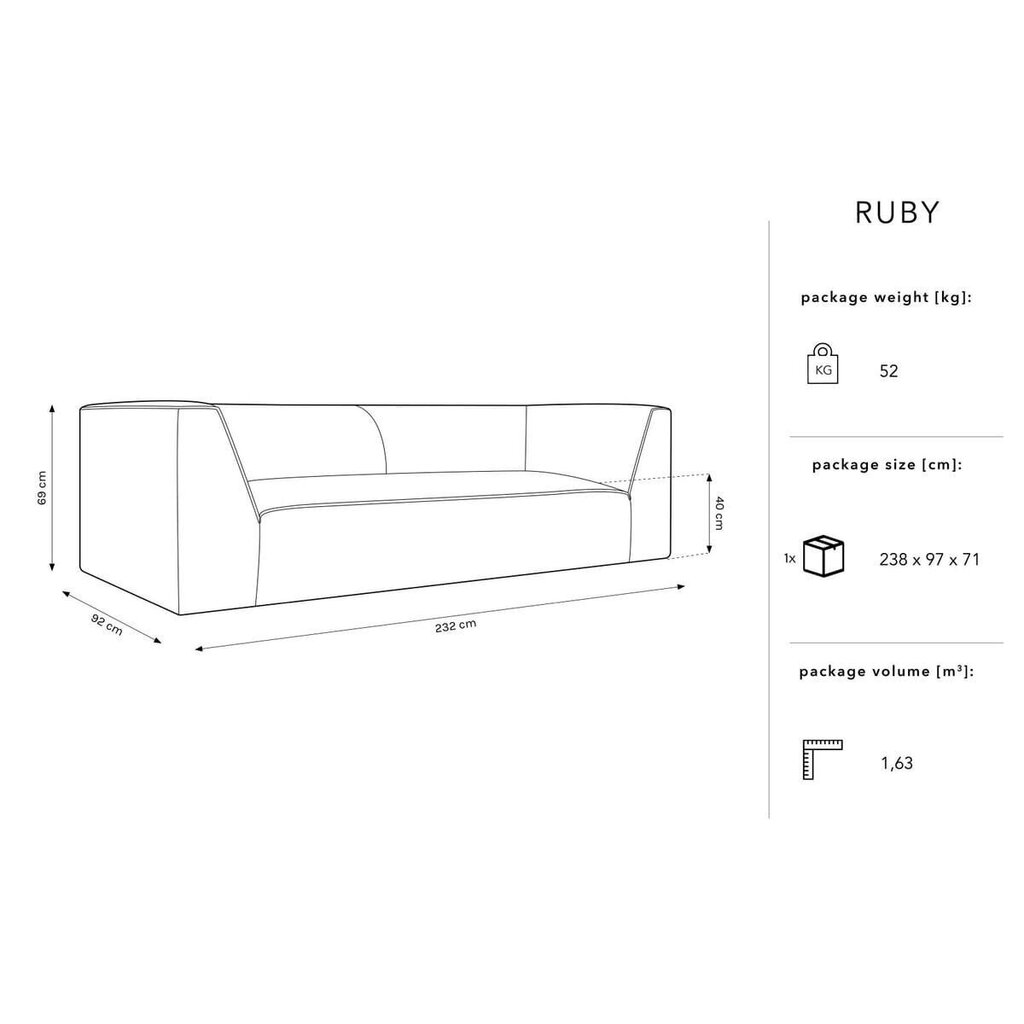 Diivan Micadoni Home Ruby, roheline hind ja info | Diivanid ja diivanvoodid | kaup24.ee