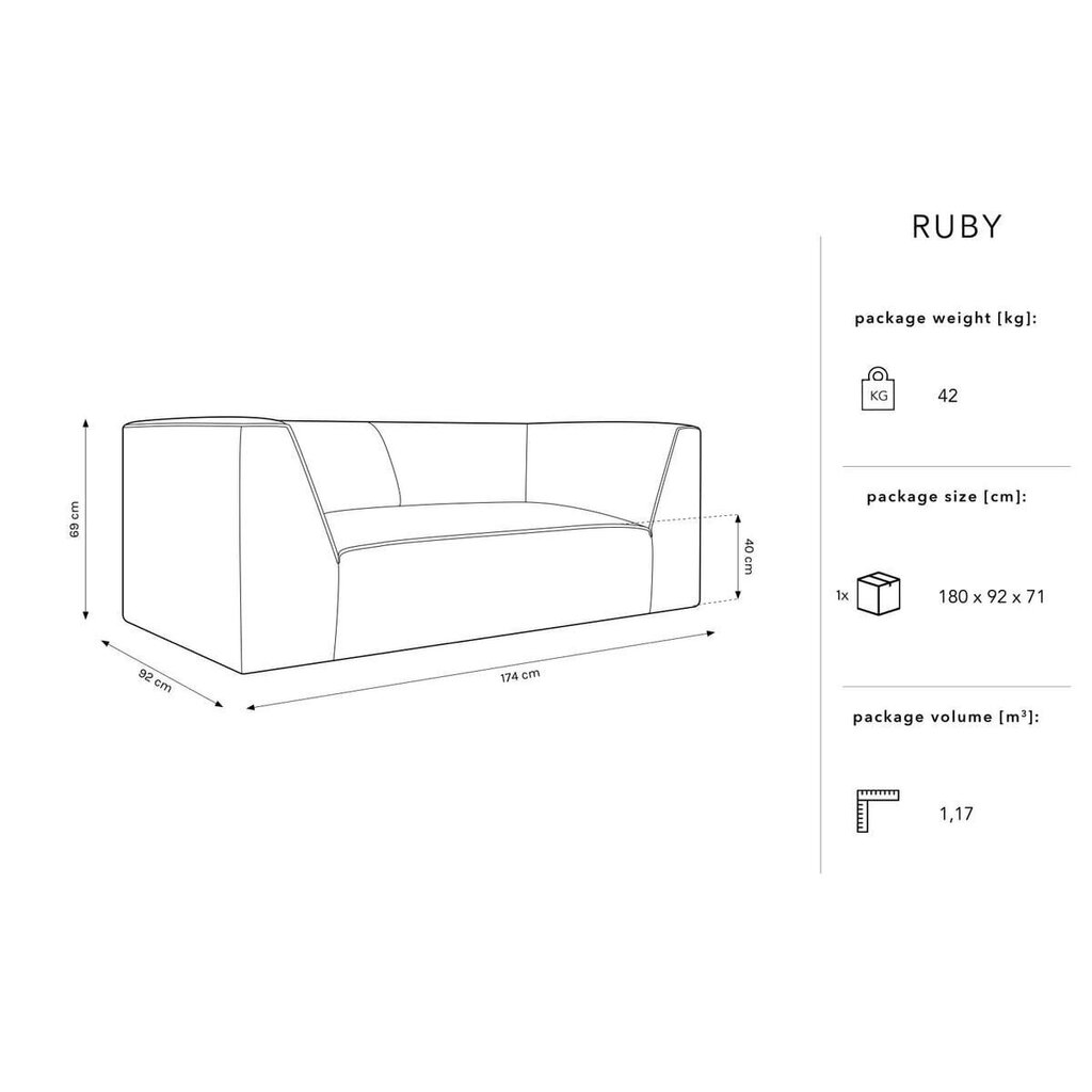 Diivan Micadoni Home Ruby, hall hind ja info | Diivanid ja diivanvoodid | kaup24.ee