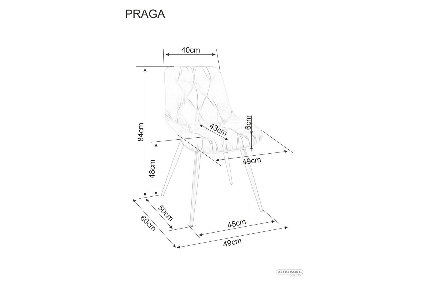 Söögitoolide komplekt Signal Praga Velvet, 4 tooli, hall/must hind ja info | Söögitoolid, baaritoolid | kaup24.ee