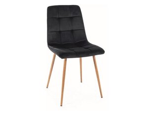 Набор из 4 обеденных стульев Signal Mila D Velvet, черный/коричневый цвет цена и информация | Стулья для кухни и столовой | kaup24.ee