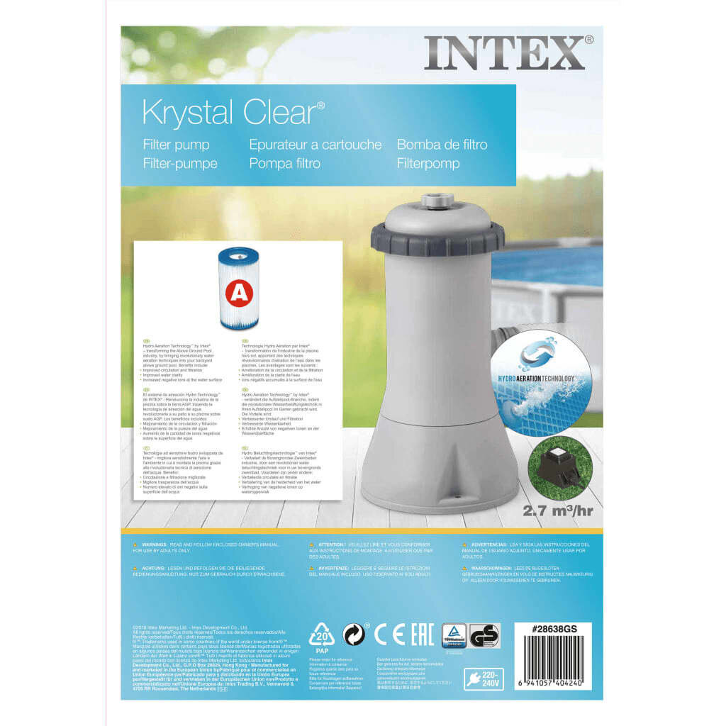 Intex kassetiga filterpump 3407 l/h, 28638GS hind ja info | Basseini filtrid | kaup24.ee