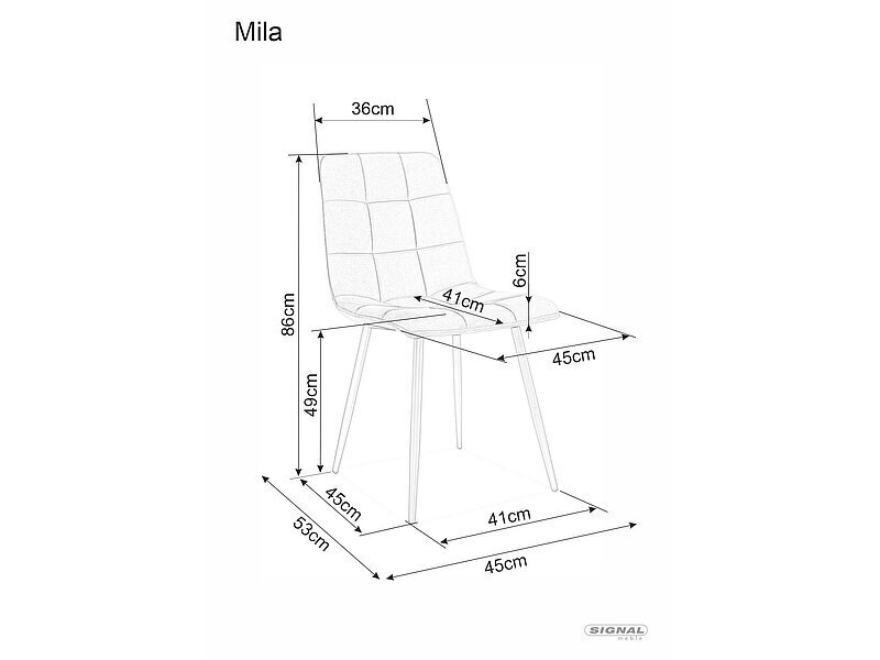 Söögitoolide komplekt Signal Mila Velvet, 4 tooli, oranž/must hind ja info | Söögitoolid, baaritoolid | kaup24.ee