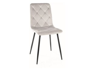 Söögitoolide komplekt Signal Jerry Velvet, 4 tooli, hall/must hind ja info | Söögilaua toolid, köögitoolid | kaup24.ee