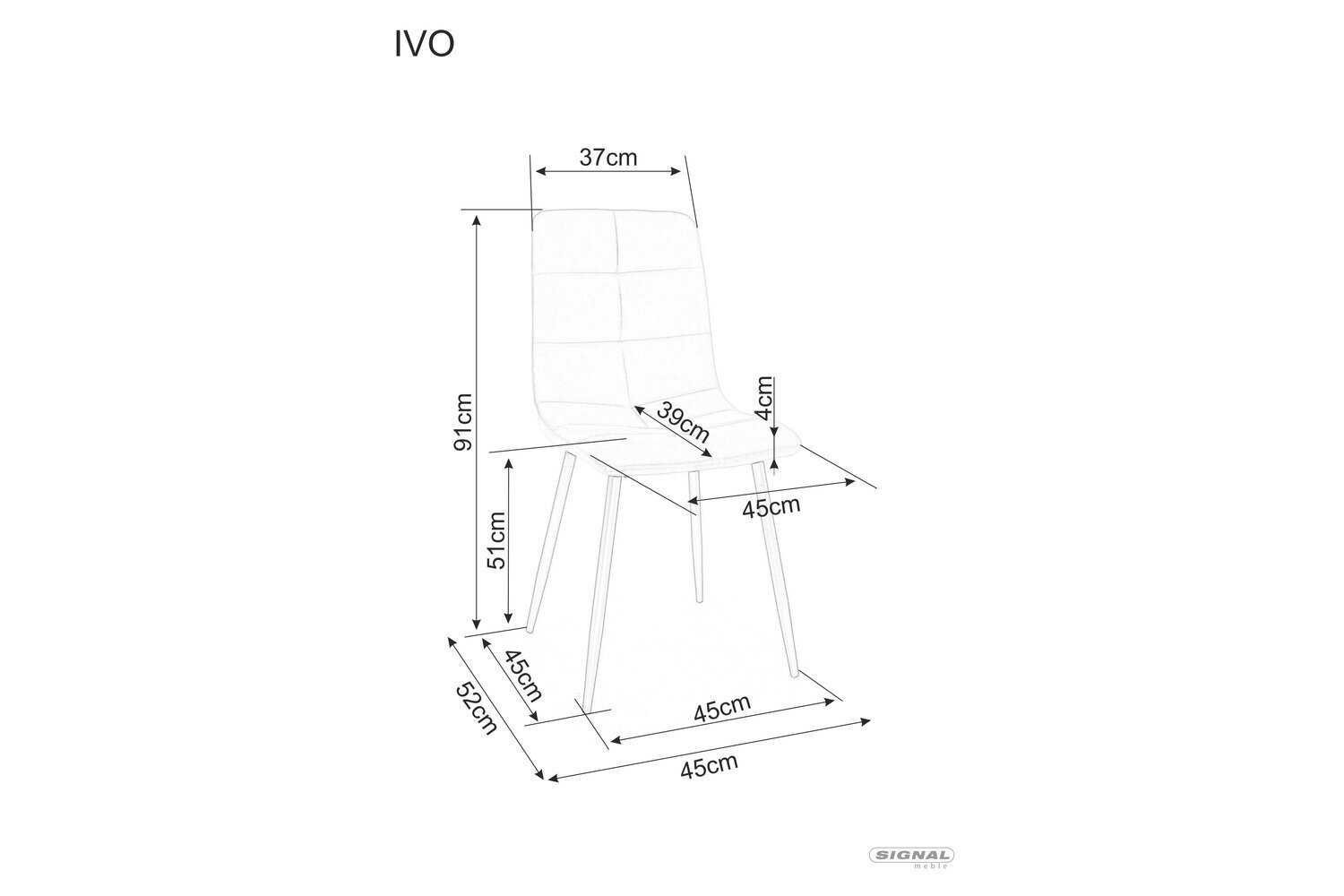 Söögitoolide komplekt Signal Ivo Velvet, 4 tooli, hall/must hind ja info | Söögitoolid, baaritoolid | kaup24.ee