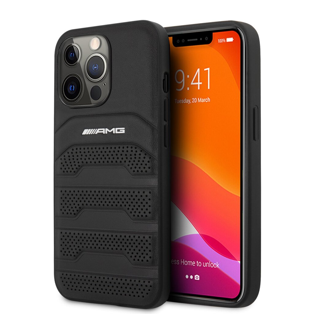 AMG Leather Debossed Lines Case for iPhone 14 Pro Max hind ja info | Telefoni kaaned, ümbrised | kaup24.ee