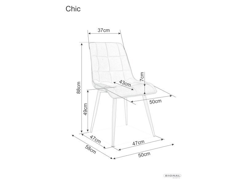 Söögitoolide komplekt Signal Chic Monolith, 4 tooli, sinine/must hind ja info | Söögitoolid, baaritoolid | kaup24.ee