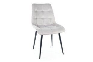 Söögitoolide komplekt Signal Chic Velvet, 4 tooli, hall/must hind ja info | Söögilaua toolid, köögitoolid | kaup24.ee
