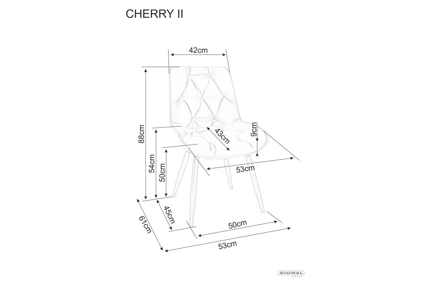 Söögitoolide komplekt Signal Cherry II Velvet, 4 tooli, beež/must цена и информация | Söögitoolid, baaritoolid | kaup24.ee