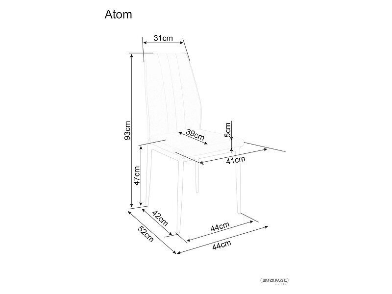 Söögitoolide komplekt Signal Atom Velvet, 4 tooli, hall/must hind ja info | Söögitoolid, baaritoolid | kaup24.ee