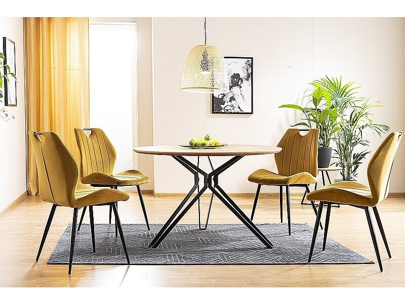 Söögitoolide komplekt Signal Arco Velvet, 4 tooli, beež/must hind ja info | Söögitoolid, baaritoolid | kaup24.ee