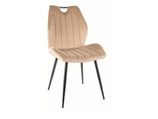 Набор из 4-х обеденных стульев Signal Arco Velvet, бежевый/черный цвет цена и информация | Стулья для кухни и столовой | kaup24.ee