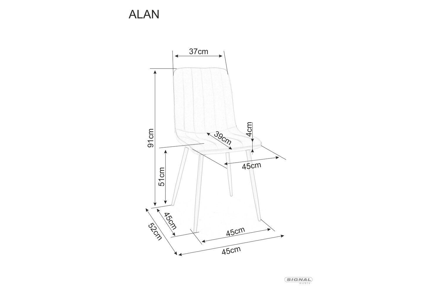 Söögitoolide komplekt Signal Alan Velvet, 4 tooli, must hind ja info | Söögitoolid, baaritoolid | kaup24.ee