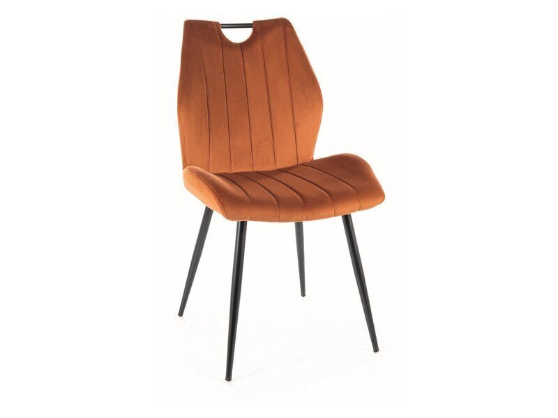 Söögitoolide komplekt Signal Arco Velvet, 4 tooli, oranž/must hind ja info | Söögitoolid, baaritoolid | kaup24.ee