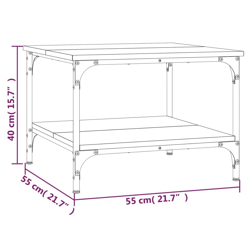 vidaXL kohvilaud, pruun tamm, 55 x 55 x 40 cm, tehispuit hind ja info | Diivanilauad | kaup24.ee