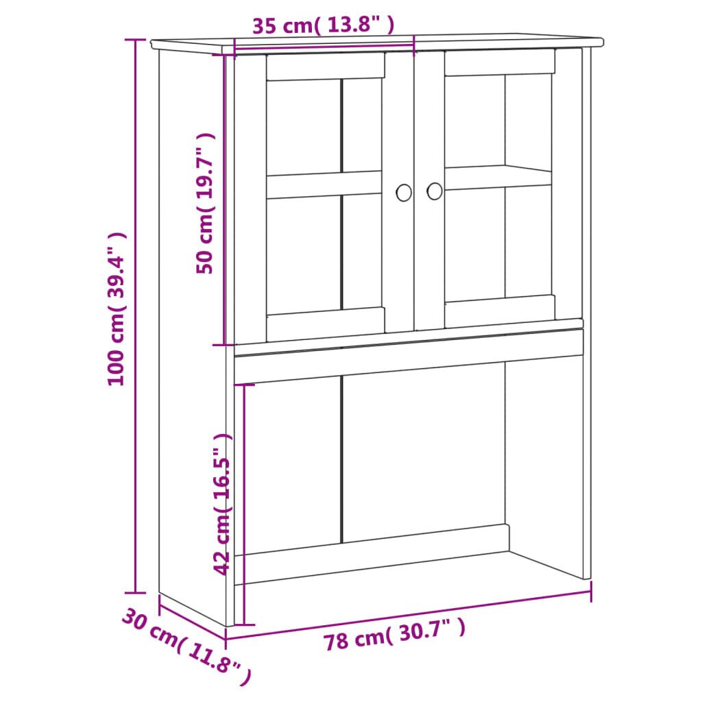 vidaXL kummuti pealne "Vigo", 78 x 30 x 100 cm, männipuit цена и информация | Elutoa väikesed kapid | kaup24.ee