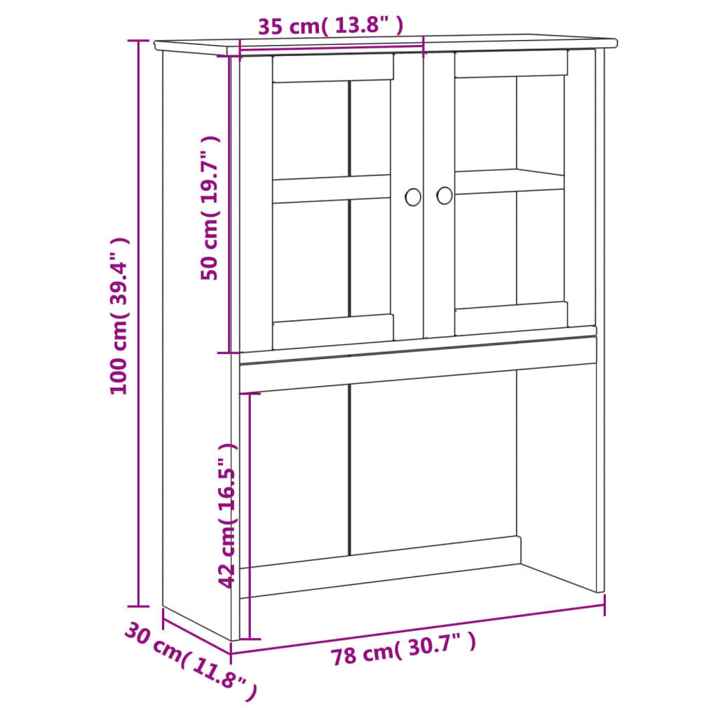 vidaXL kummuti pealne "Vigo", valge, 78 x 30 x 100 cm, männipuit цена и информация | Elutoa väikesed kapid | kaup24.ee