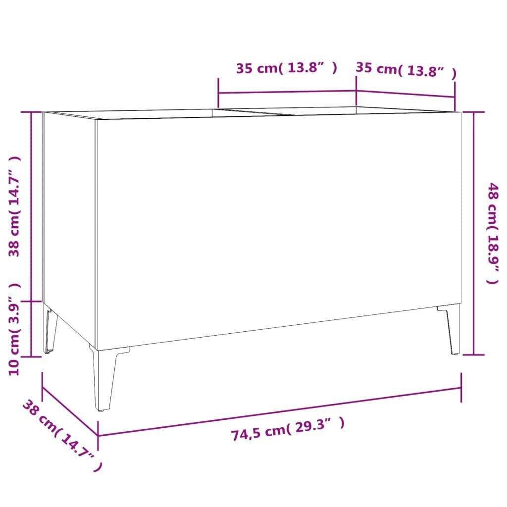 vidaXL plaadikapp, pruun tamm, 74,5 x 38 x 48 cm, tehispuit hind ja info | Elutoa väikesed kapid | kaup24.ee