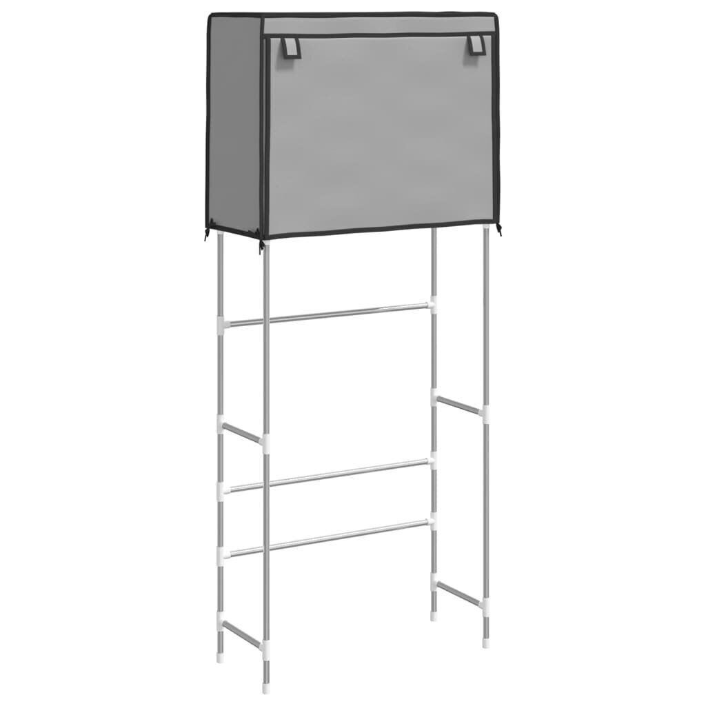 vidaXL 2-tasandiline riiul pesumasina kohale, hall, 71x29,5x170,5 cm hind ja info | Vannitoa sisustuselemendid ja aksessuaarid | kaup24.ee