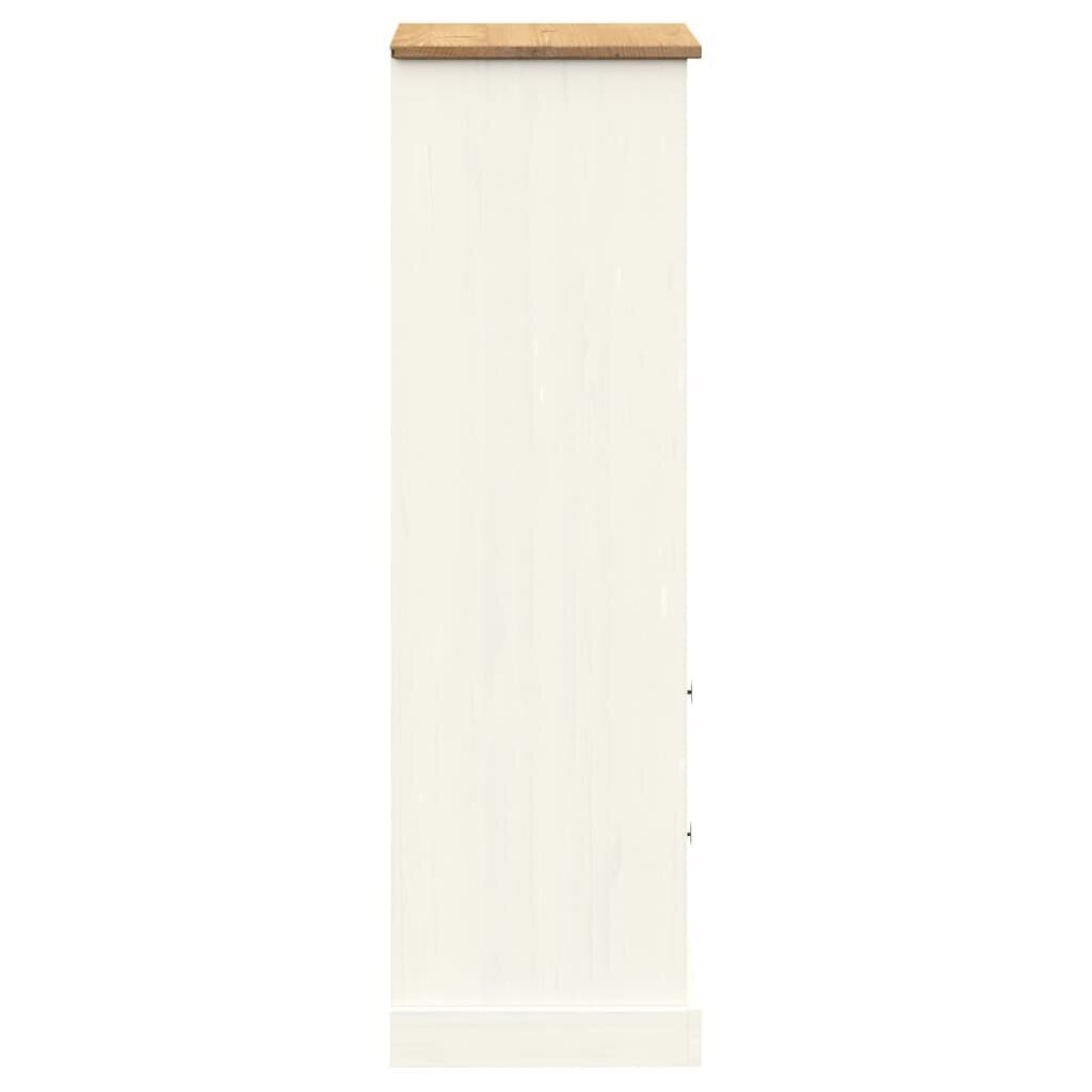 vidaXL raamatukapp "Vigo", valge, 60 x 35 x 114,5 cm, männipuit hind ja info | Riiulid | kaup24.ee