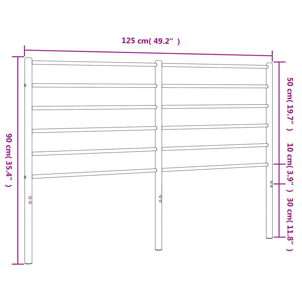 vidaXL metallist voodipeats, valge, 120 cm hind ja info | Voodid | kaup24.ee