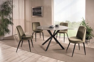Söögitoolide komplekt Signal Kayla Velvet, 4 tooli, hall/must hind ja info | Söögilaua toolid, köögitoolid | kaup24.ee