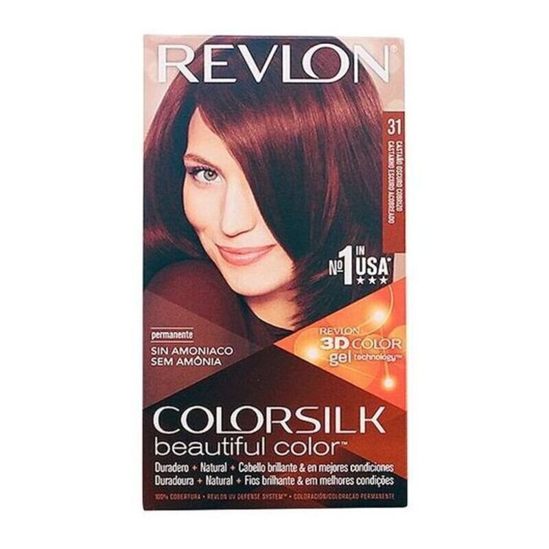 Ammoniaagivaba juuksevärv Colorsilk Revlon Tume vaskne kastan цена и информация | Juuksevärvid | kaup24.ee