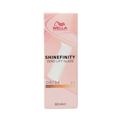 Перманентный краска Wella Shinefinity Nº 08/34, 60 мл цена и информация | Краска для волос | kaup24.ee