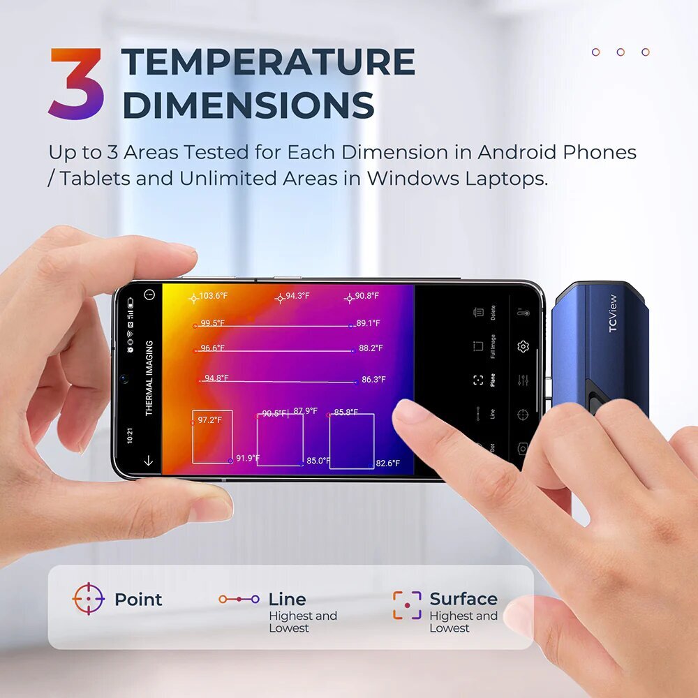 Termokaamera Topdon TC001 (Android & Windows) hind ja info | Termokaamerad | kaup24.ee