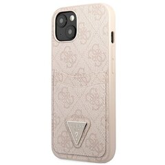 Guess GUHCP13MP4TPP iPhone 13 6,1" pink hardcase 4G Triangle Logo Cardslot hind ja info | Telefoni kaaned, ümbrised | kaup24.ee