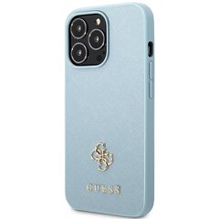 Guess GUHCP13XPS4MB iPhone 13 Pro Max 6,7" blue hardcase Saffiano 4G Small Metal Logo hind ja info | Telefoni kaaned, ümbrised | kaup24.ee