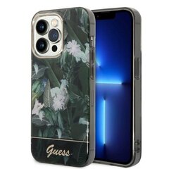 Guess GUHCP14LHGJGHA iPhone 14 Pro 6,1" zielony|green hardcase Jungle Collection цена и информация | Чехлы для телефонов | kaup24.ee