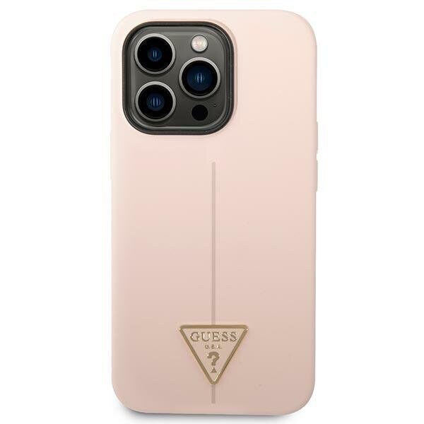 Guess GUHCP14LSLTGP iPhone 14 Pro 6,1" pink hardcase Silicone Triangle hind ja info | Telefoni kaaned, ümbrised | kaup24.ee