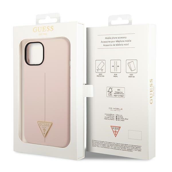 Guess GUHCP14SSLTGP iPhone 14 6,1" pink hardcase Silicone Triangle цена и информация | Telefoni kaaned, ümbrised | kaup24.ee