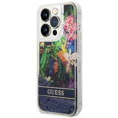 Guess GUHCP14XLFLSB iPhone 14 Pro Max 6,7" blue hardcase Flower Liquid Glitter цена и информация | Чехлы для телефонов | kaup24.ee