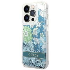 Guess GUHCP14XLFLSN iPhone 14 Pro Max 6,7" green hardcase Flower Liquid Glitter hind ja info | Telefoni kaaned, ümbrised | kaup24.ee