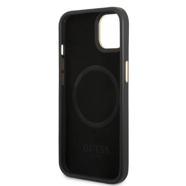 Guess GUHMP13MSAPSTK iPhone 13 6,1" black hardcase Peony Logo Plate MagSafe цена и информация | Telefoni kaaned, ümbrised | kaup24.ee