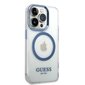 Guess GUHMP14LHTRMB iPhone 14 Pro 6,1" blue hard case Metal Outline Magsafe цена и информация | Telefoni kaaned, ümbrised | kaup24.ee