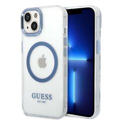 Guess GUHMP14MHTRMB iPhone 14 Plus 6,7" blue hard case Metal Outline Magsafe цена и информация | Чехлы для телефонов | kaup24.ee