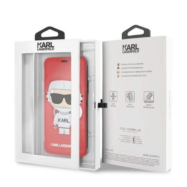 Karl Lagerfeld KLFLBKPXKSCORE iPhone X| XS bookcase red Karl Space Cosmonaut hind ja info | Telefoni kaaned, ümbrised | kaup24.ee