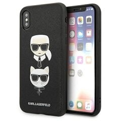 Karl Lagerfeld KLHCI65SAKICKCBK iPhone XS Max black hardcase Saffiano Karl&Choupette Head цена и информация | Чехлы для телефонов | kaup24.ee