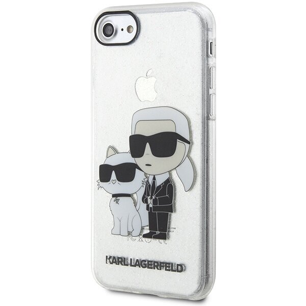 Karl Lagerfeld KLHCI8HNKCTGT iPhone 7|8| SE 2020 | SE 2022 transparent hardcase Gliter Karl&Choupette цена и информация | Telefoni kaaned, ümbrised | kaup24.ee