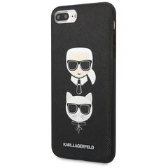 Karl Lagerfeld KLHCI8LSAKICKCBK iPhone 7 Plus | 8 Plus black hardcase Saffiano Karl&Choupette Head hind ja info | Telefoni kaaned, ümbrised | kaup24.ee