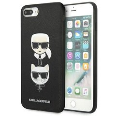 Karl Lagerfeld KLHCI8LSAKICKCBK iPhone 7 Plus | 8 Plus black hardcase Saffiano Karl&Choupette Head hind ja info | Telefoni kaaned, ümbrised | kaup24.ee