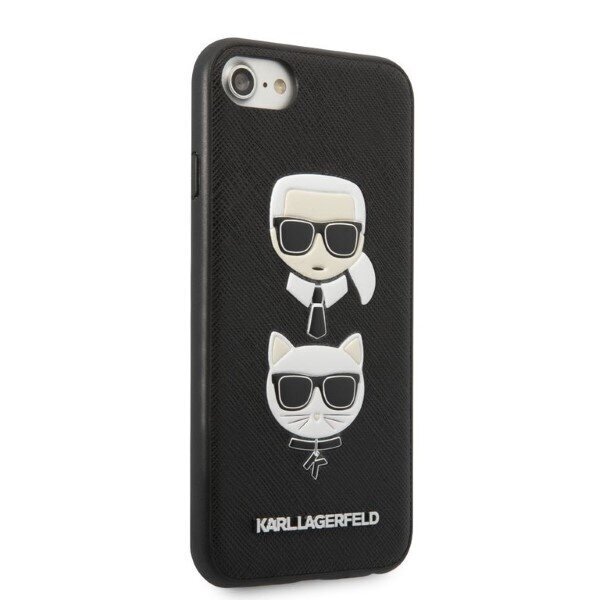 Karl Lagerfeld KLHCI8SAKICKCBK iPhone 7|8 | SE 2020 | SE 2022 black hardcase Saffiano Karl&Choupette Head цена и информация | Telefoni kaaned, ümbrised | kaup24.ee